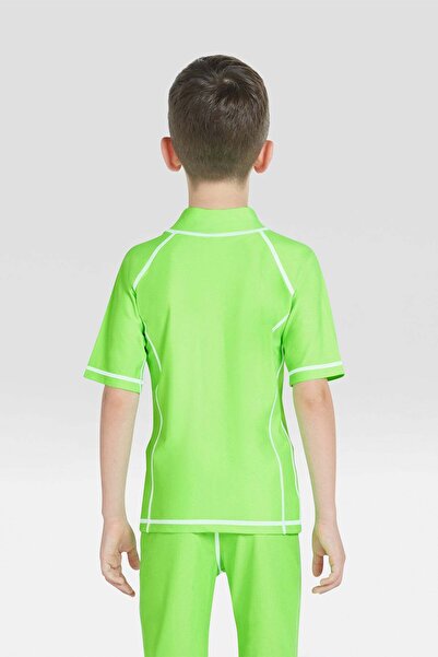 Coega Sunwear Boys Kids Rashguard Short Sleeve - Solid Green