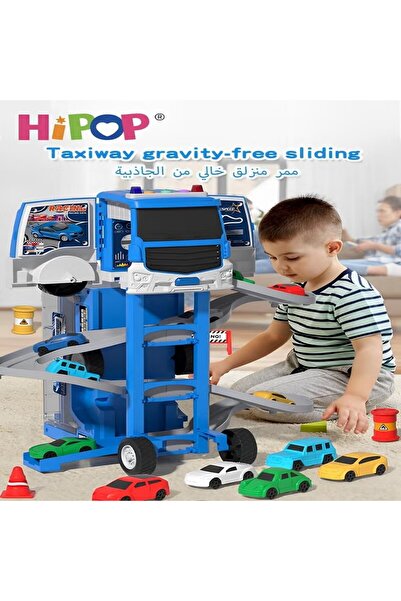 HIPOP Storage Play Vehicles Set 2 in 1,Deformation Cars Toy With Music And Story,Great Toy Car Gift For Ki