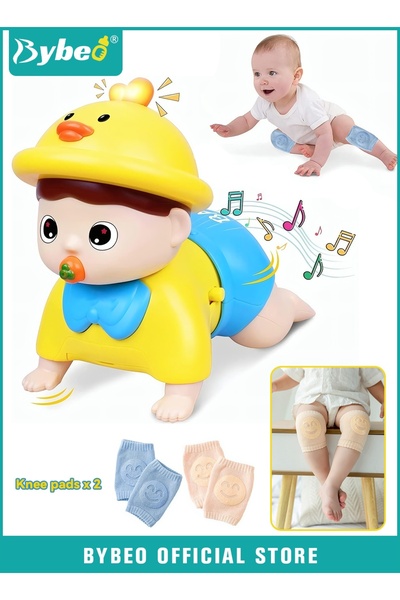 BYBEO ألعاب زحف للأطفال مع زوجين من وسادات الركبة، ألعاب موسيقية للأطفال، لعبة وقت الاستلقاء على البطن، ألعاب تعليمية