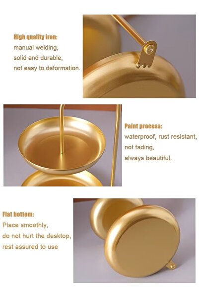 Generic Double-layer tray with black handles, suitable for family dinners, birthday parties, and weddings