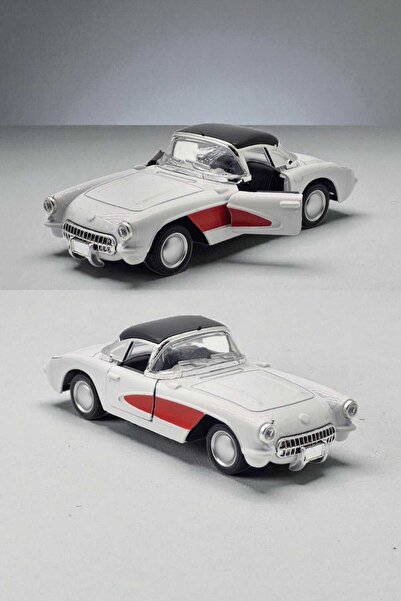 Fidan oyuncak سيارة شيفروليه كورفيت الكلاسيكية المعدنية القابلة للسحب والتحري...