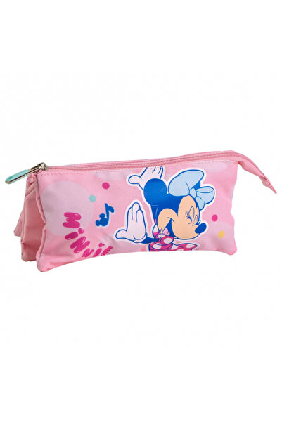 Minnie Mouse Pencil case with 3 compartments, unequipped, 22.5x2x11.5 cm