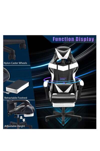 ZUIHAO Gaming Chair Ergonomic Office Chair Computer Chair PU Leather PC Chair with Footrest