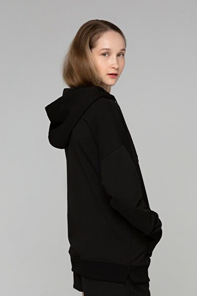 ELNOYA Black Basik Long Sleeve Comfortable Sweatshirt