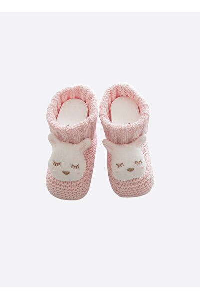 kitikate Organic Knitwear Figured Booties Pink-Rabbit