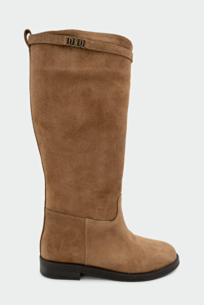 LAMİNTA Hunt Mink Suede Women's Detachable Buckle Detailed Boots