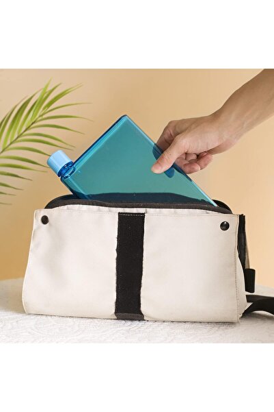 Alcoach Reusable Slim Flat Water Bottle 420ml Portable (Blue)