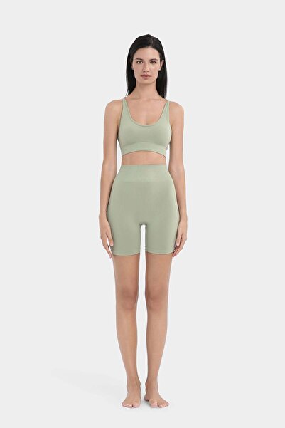 Louren Seamless High Waist Short Leggings - Mint Green