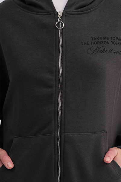 Addax Stone Zippered Sweatshirt H12761