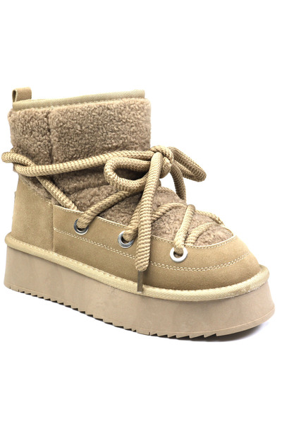 Soprani Couture Ghete dama Hugh Platform stil INUIKII SCW421P17-bej velur-40