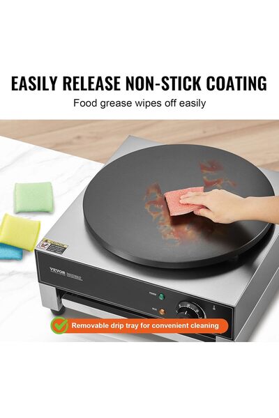 Five Stars VEVOR Electric Crepe Maker, 16-Inch Commercial Crepe Machine, 1700W
