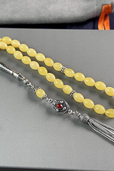 dergah tesbih Wrist-Length Nakkaş İmame Silver Design Drop Amber Prayer Beads (Amber), (Drop Amber Prayer Beads)