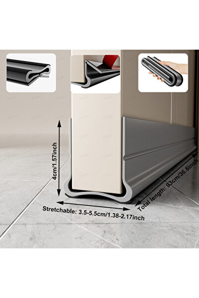 Choice59 Upgraded Gray Flexible Door Bottom Sealing Strip Door Gap Soundproofing Wind and Dust Proof Weather