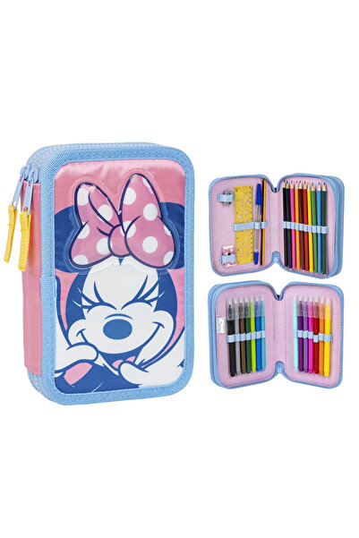 Minnie Mouse 29-piece pencil case, 2 compartments, Disney 3D