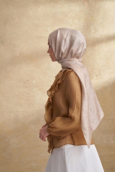 ARMANDA Jose Jakar Ethnic Pattern Shawl - Mink