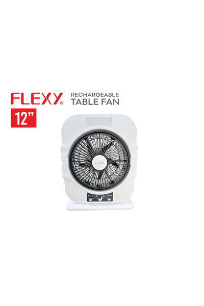 flexy 12" Rechargeable Fan with LED Light, AC/DC, 2 Speeds, 12V4.5Ah Battery, FLX600FM