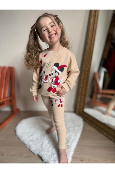 Uslukids Devojčin Minnie Mouse Štampano Pamuk komadna majica i Rebrasto leggi...