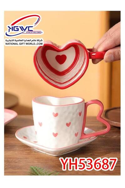 007 Heart Love Cup and Square Saucer Set