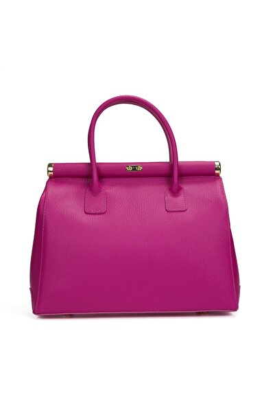 Posete Fagaras Jennifer Leather Purse - Fuchsia, Genuine Leather Office Bag, Handbag, Bags