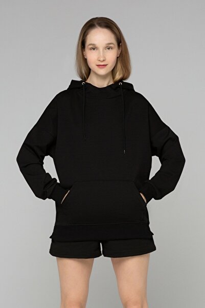ELNOYA Black Basik Long Sleeve Comfortable Sweatshirt