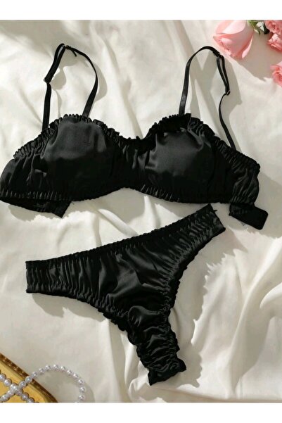 Lovkey Saten Balensiz Sütyen Taķım