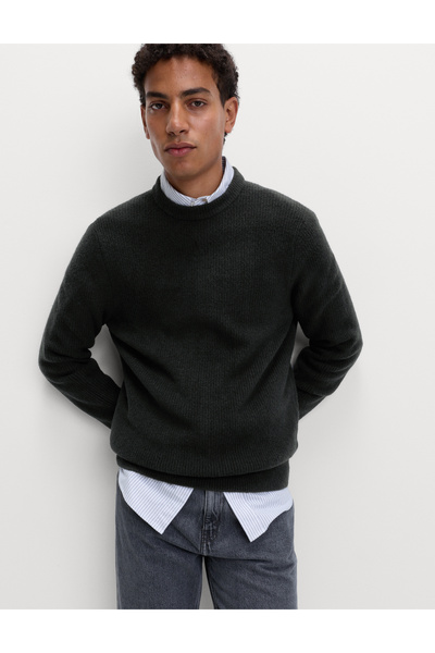 Marks & Spencer Süper Yumuşak Fitilli Yuvarlak Yaka Yünlü Kazak