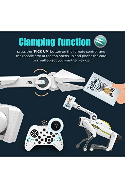 iUni 8008 Câine robot inteligent cu clește de prindere, telecomandă, comenzi vocale, programabil