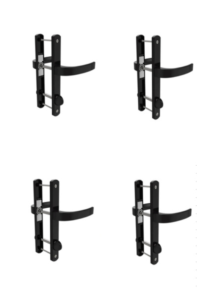 Günalp Pvc Aksesuar مقبض باب ويندوفورم أسود 4 قطع