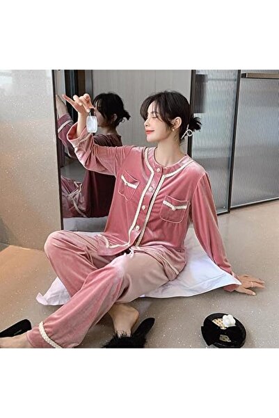 Margoun Women Winter Velvet Pajama Set MG16