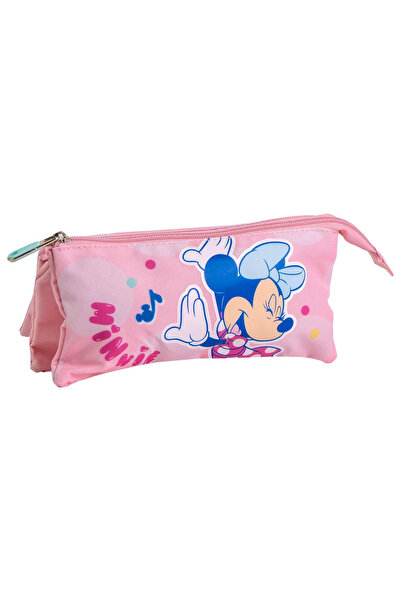 Minnie Mouse Pencil case with 3 compartments, unequipped, 22.5x2x11.5 cm