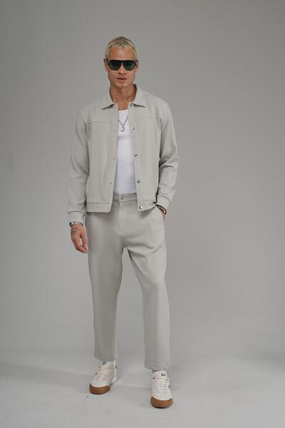 king brich Regular Fit Snap Closure Jacket Pants Bottom Top Set