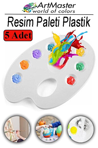Artmaster Paletă de pictură 5 bucăți Paletă de pictură din plastic Paletă de ...