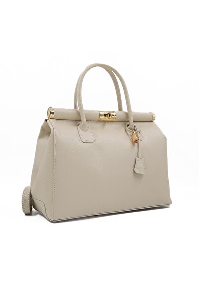 Posete Fagaras Jennifer Leather Purse - Beige, Genuine Leather Office Bag, Handbag, Bags