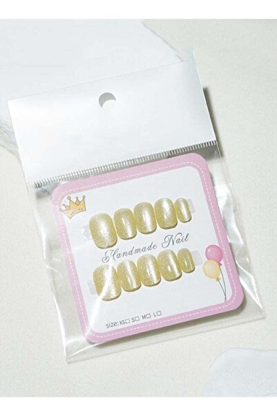 Arabest 10 قطع من أظافر صناعية على شكل عين القطة الكريستالية، أظافر مانيكير قصيرة ومربعة ومستديرة