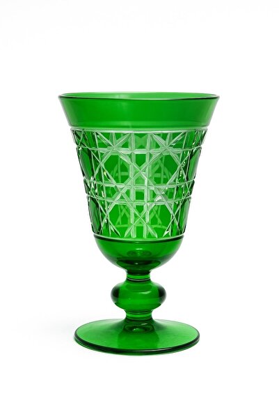 Mirano Cam Tasarım DEKORLU (KESME) EL İŞİ BOYALI ELENZA 200ML KADEH