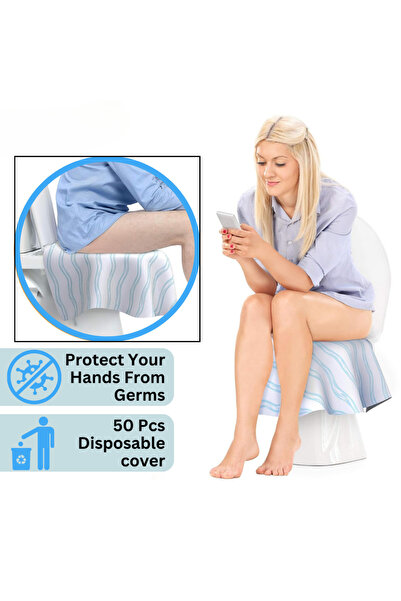 MIZAJIC Disposable Waterproof XL Toilet Seat Covers, Individually Wrapped, 50 Pieces -