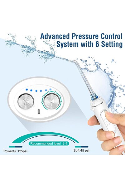 h2ofloss Water Dental Flosser Teeth,6 Modes Upgrade Portable Cordless Oral Irrigator,570ML