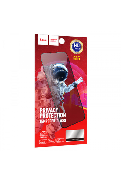 Apple HOCO G15 Privacy Screen Protector for iPhone 16 Pro Max, Tempered Glass...