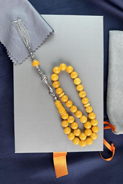 dergah tesbih Russian Kaliningrad Amber Silver Design Prayer Beads (Amber), (Drop Amber Prayer Beads)