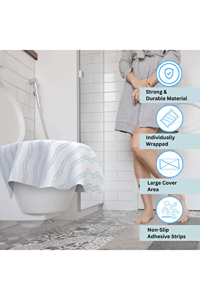 MIZAJIC Disposable Waterproof XL Toilet Seat Covers, Individually Wrapped, 25-Pack