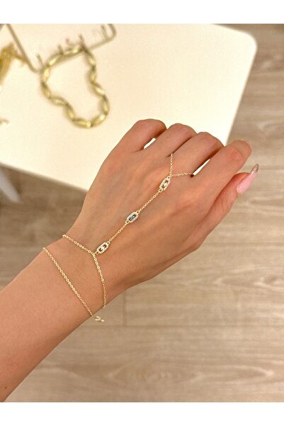 YOUES JEWELRY 14K RENK ÇELİK ŞAHMERAN GOLD KADIN ŞAHMERAN