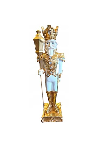 OEM Nutcracker Figurine, 38 cm, white-gold, Christmas decoration