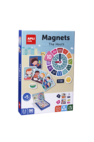 Apli Kids Joc magnetic - Să învățăm ceasul 28 x 18 cm, 96 piese