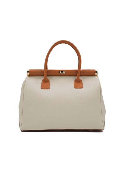 Posete Fagaras Jennifer Leather Purse - Beige-Camel, Genuine Leather Office Bag, Handbag, Bags