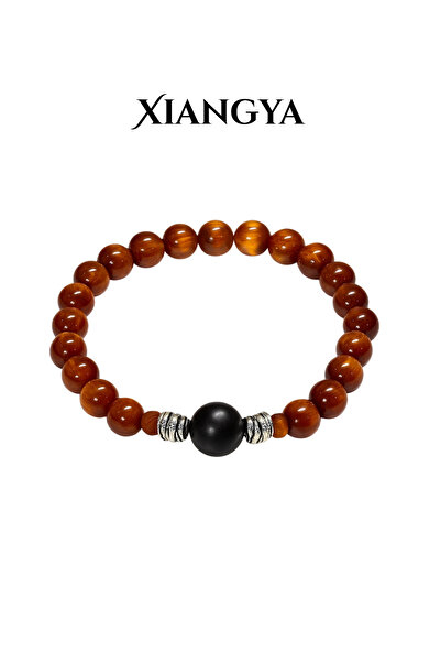 XIANGYA Tiger Eye Stone & Ebony Beaded Bracelet for men & ladies | Amber Forge
