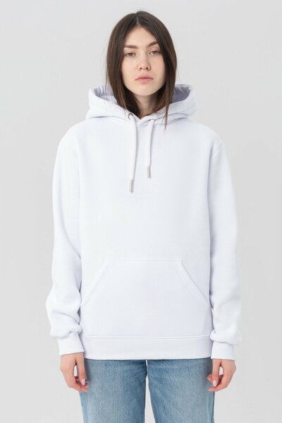 ELNOYA Unisex White 3-Thread - Basic Long Sleeve Comfortable - Sweatshirt