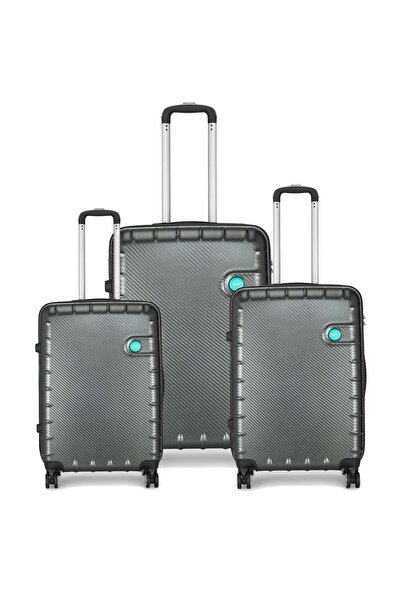 Vip Lisbon Set Of 3 Polycarbonate with ABS Hard Sided 4-Wheeler Spinner Trolley Bag with Combination