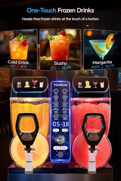 Five Stars Tourua Commercial Slushie Machine, Margarita Daiquiri Wine Frappe Slush Frozen Drink Machine, 9L