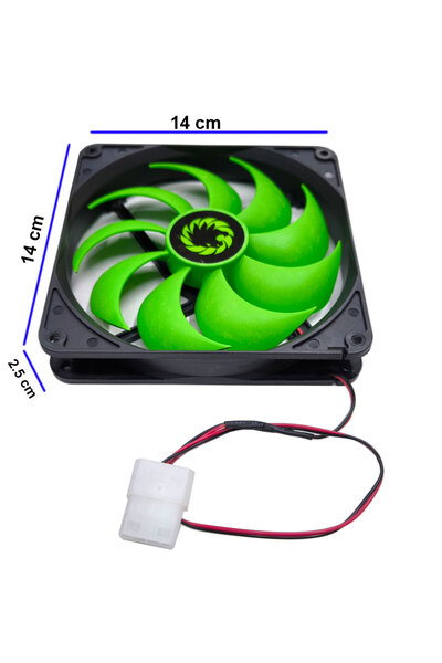 Leonpro 12V 14cm Molex Power Input Fan 14*14*2.5cm Dimensions 12 Volt Fan