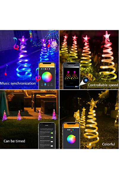 SD WORKS Akıllı Spiral Yılbaşı Ağacı 4'lü Noel Ağacı Smart Christmas Tree Lig...